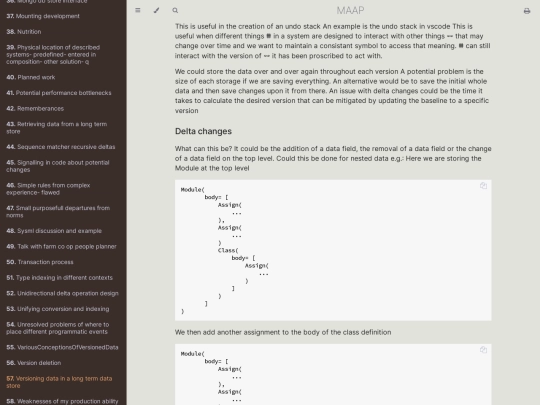 Versioning data in a long term data store screenshot