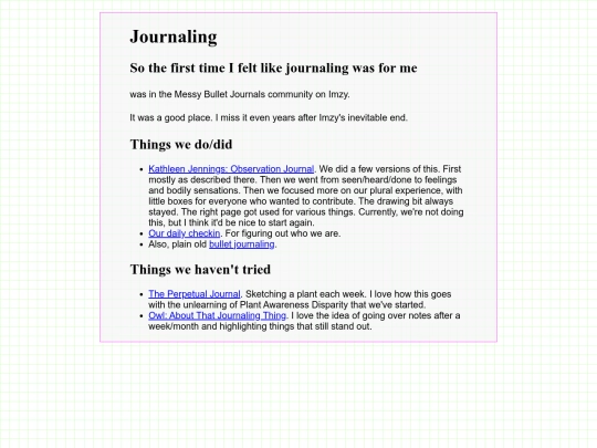 journaling screenshot