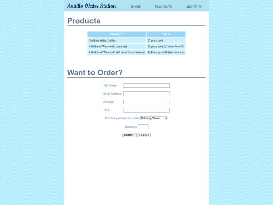 products screenshot
