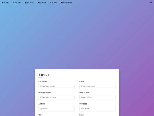 Signup screenshot