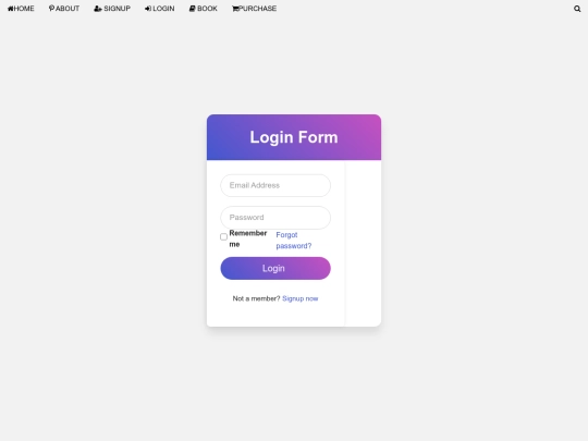 login screenshot