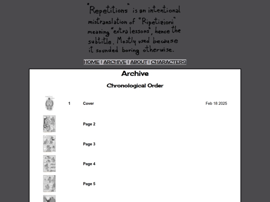 repetitions/archive screenshot