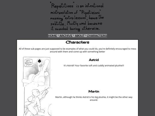 repetitions/characters screenshot