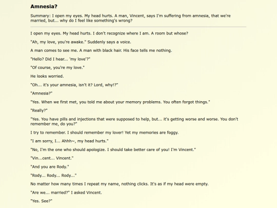 Fanfics EN/Amnesia screenshot