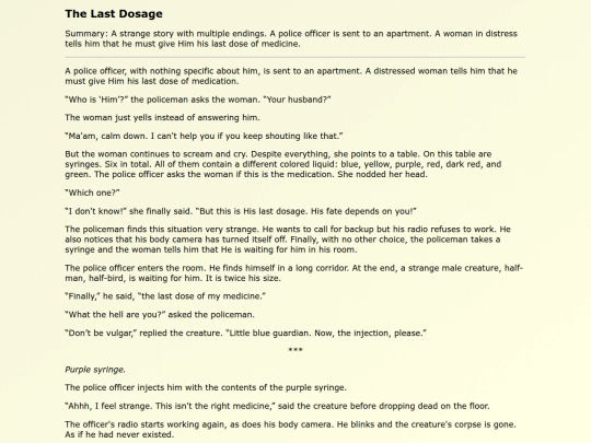 Fanfics EN/The_Last_Dosage screenshot