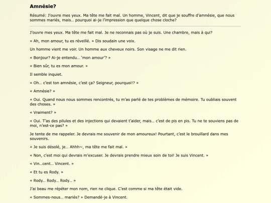 Fanfics FR/Amnesie screenshot