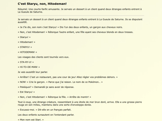 Fanfics FR/Cest_Staryu_non screenshot