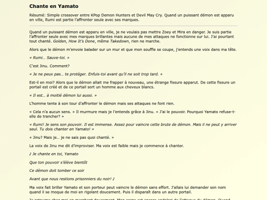 Fanfics FR/Chante_en_Yamato screenshot