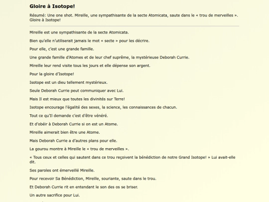 Fanfics FR/Gloire_a_Isotope screenshot
