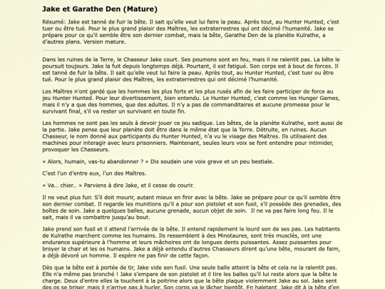 Fanfics FR/Jake_et_Garathe_Den_Mature screenshot