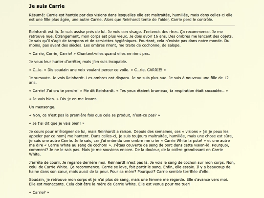 Fanfics FR/Je_suis_Carrie screenshot
