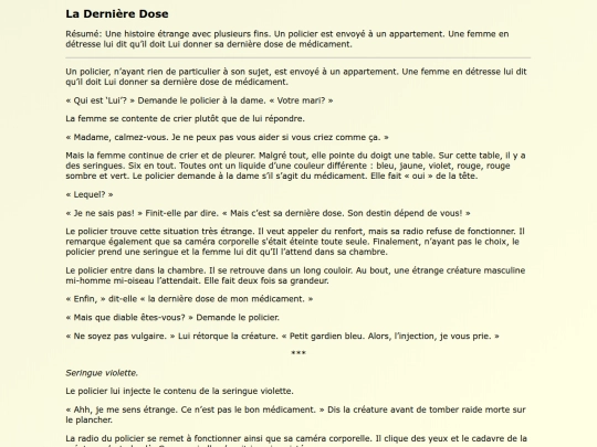 Fanfics FR/La_Derniere_Dose screenshot