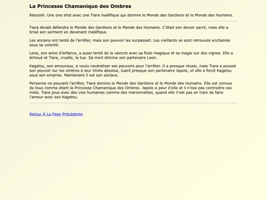 Fanfics FR/La_Princesse_Chamanique screenshot