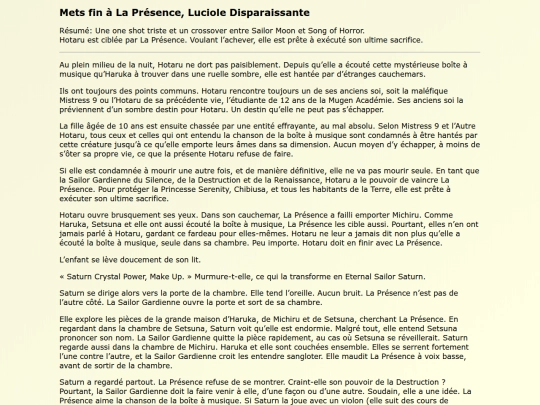 Fanfics FR/Mets_fin_a_La_Presence screenshot