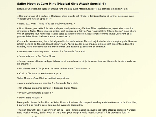 Fanfics FR/Sailor_Moon_et_Cure_Mint screenshot