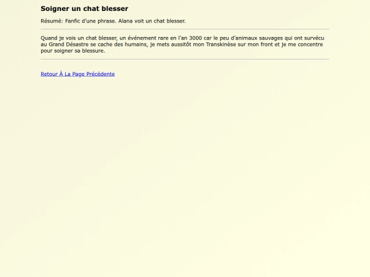 Fanfics FR/Soigner_un_chat_blesser screenshot