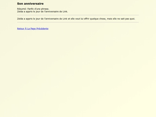 Fanfics FR/Son_anniversaire screenshot