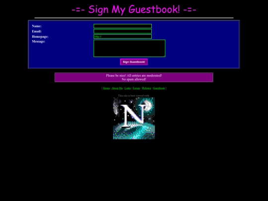 guestbook screenshot