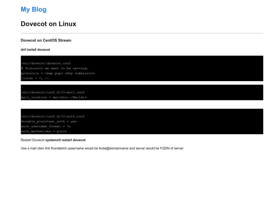 dovecot screenshot