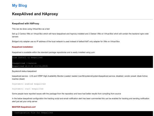 keepalived screenshot