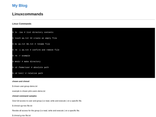 linuxcommands screenshot