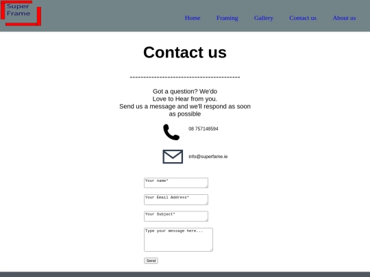 Contact us screenshot