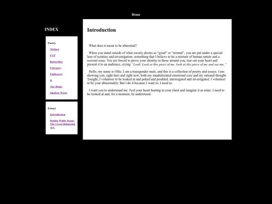 Essays/Introduction screenshot