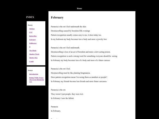 Poems/Febuary screenshot