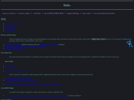 links screenshot