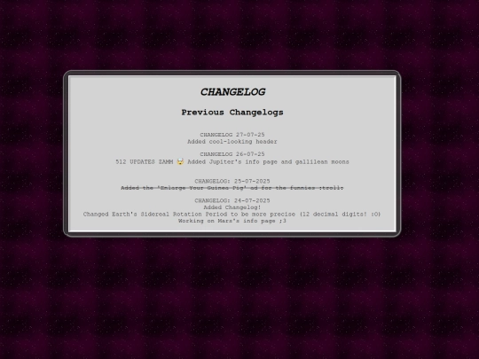 changelog screenshot