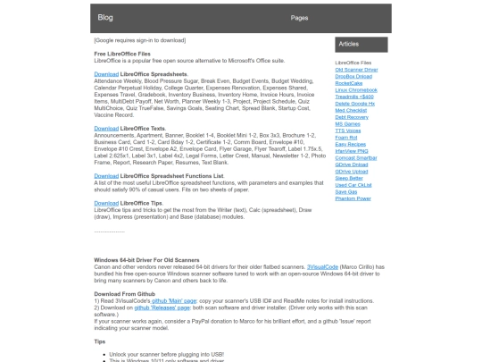 info screenshot