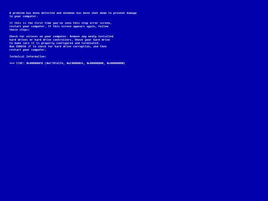bsod_xp screenshot