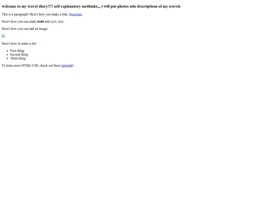 blog/traveldiary screenshot