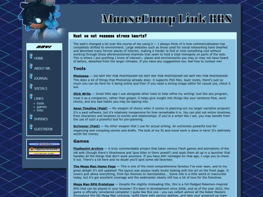 links screenshot