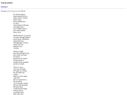 poems/thoughts_of_an_urban_fox screenshot