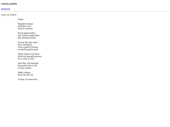 poems/tulips screenshot