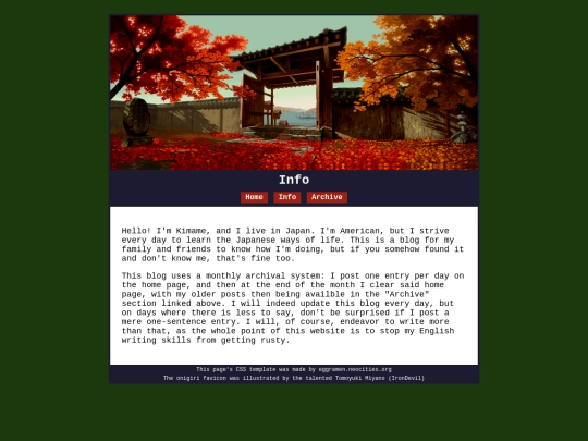 info screenshot