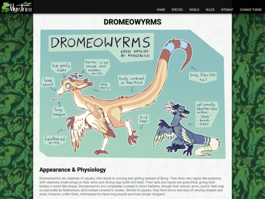 species/dromeowyrms screenshot