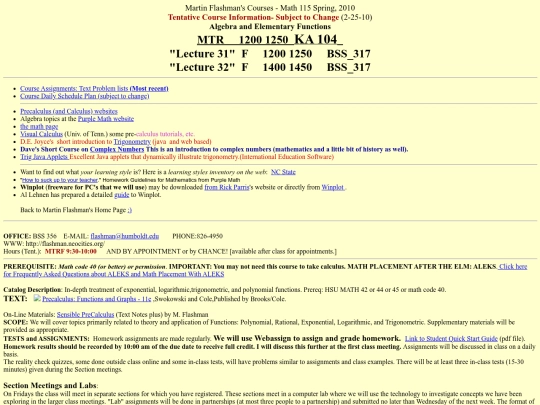 Courses/m115SP10 screenshot