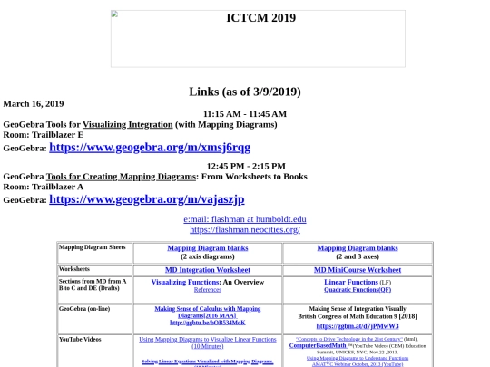 Presentations/ICTCM2019.LINKS screenshot