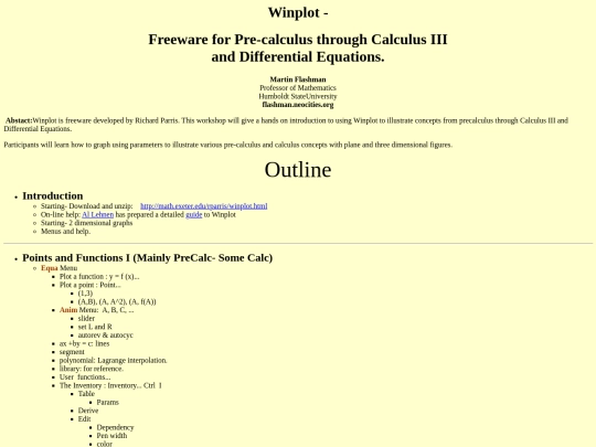 Presentations/workshops/Winplot_Introduction screenshot