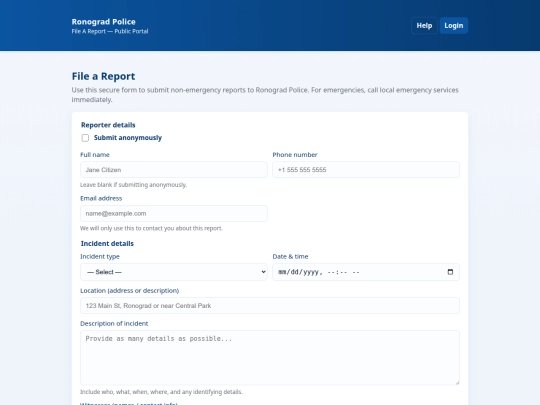 report screenshot