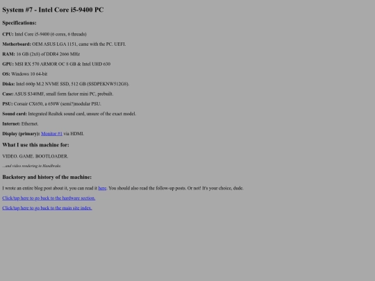hardware/core_i5-9400 screenshot