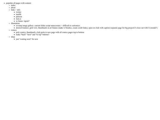 comics/to do list screenshot