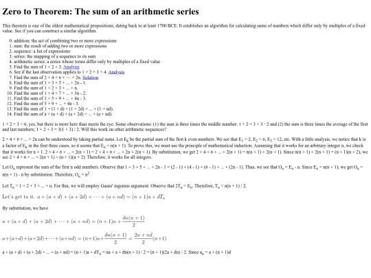 matHUMANtics_Z2T_sum_of_arithmetic_series screenshot