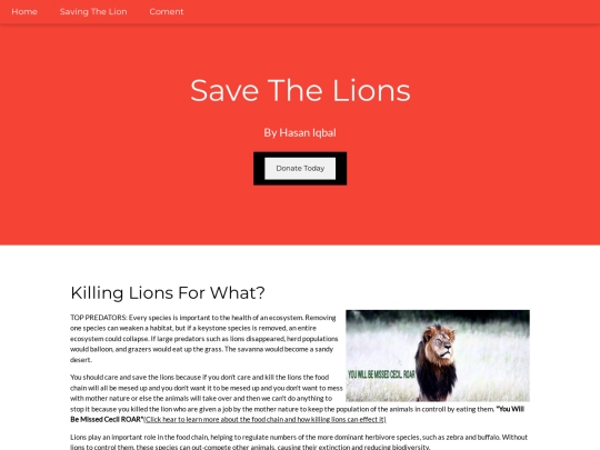 School_Web/AFRICA_NEEDS_LIONS screenshot