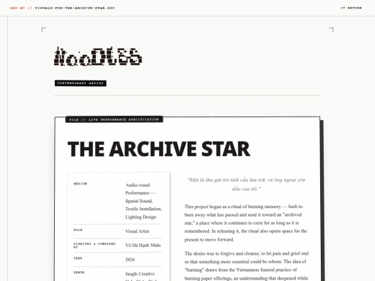 works/visuals-for-the-archive-star screenshot