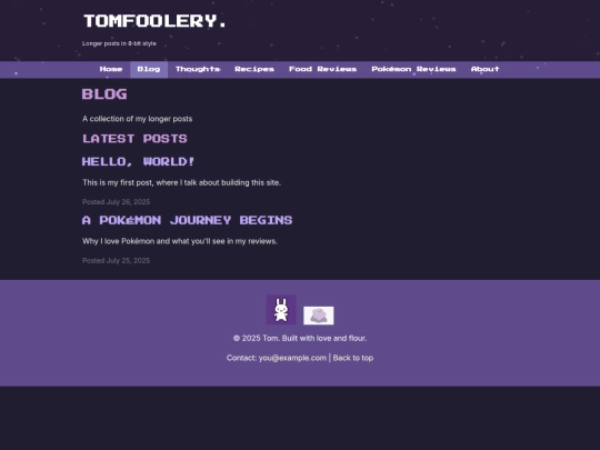 Blog screenshot