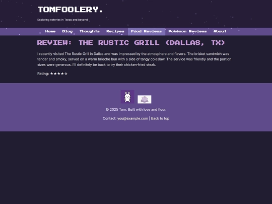food-reviews screenshot