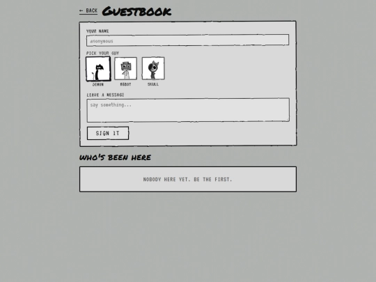 guestbook screenshot